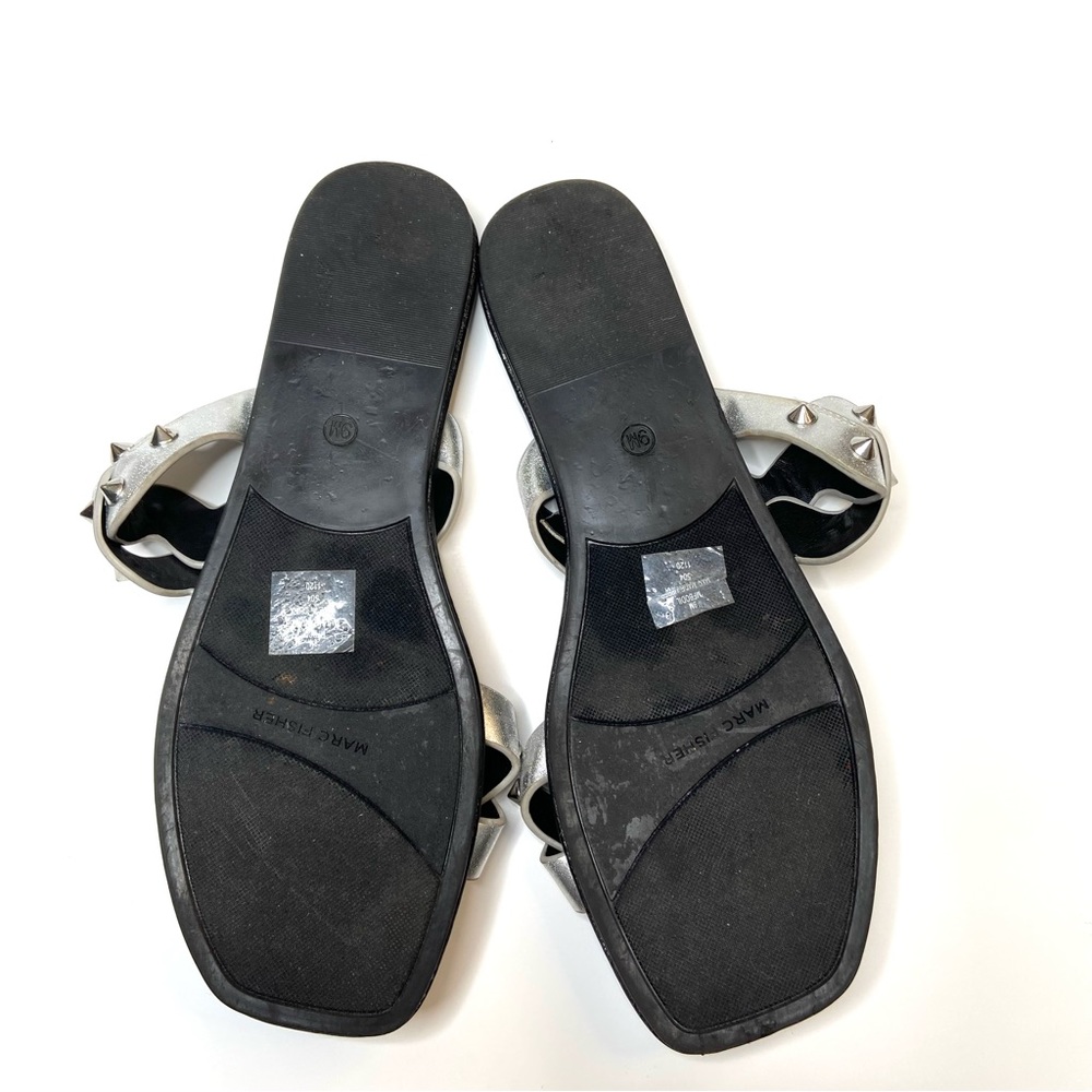 MARC FISHER Bodil Silver Studded Slide Sandal - Picture 15 of 16